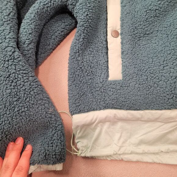 Free People Teal Blue Courtside Fleece Jacket Size Small - Picture 3 of 8